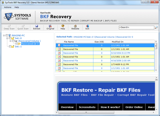 How To Extract BKF Database 5.7